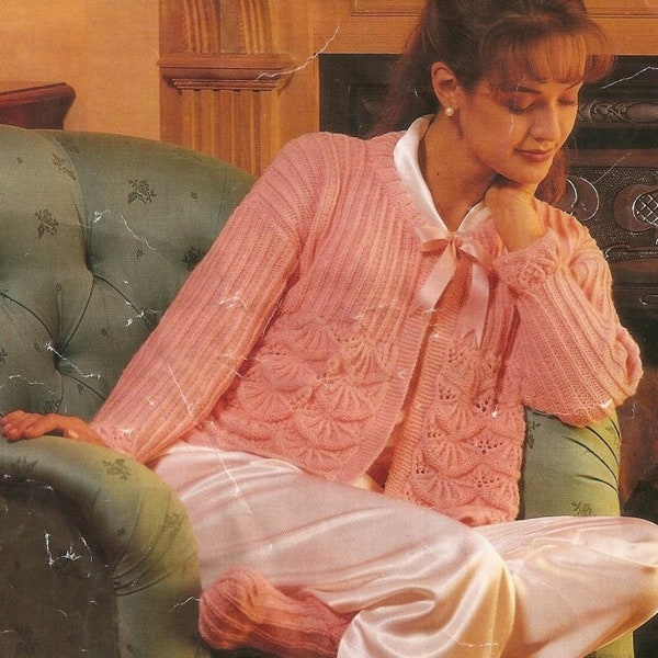 Lady's Bedjacket & Bedsocks, DK, 30-50" Chest, PDF Vintage Knitting Pattern, Instant Download!