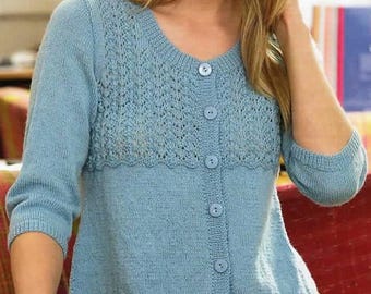Vintage Women's Cardigan Knitting Pattern: DK or 4PLY Yarn, 32" - 42" Chest (PDF Download)