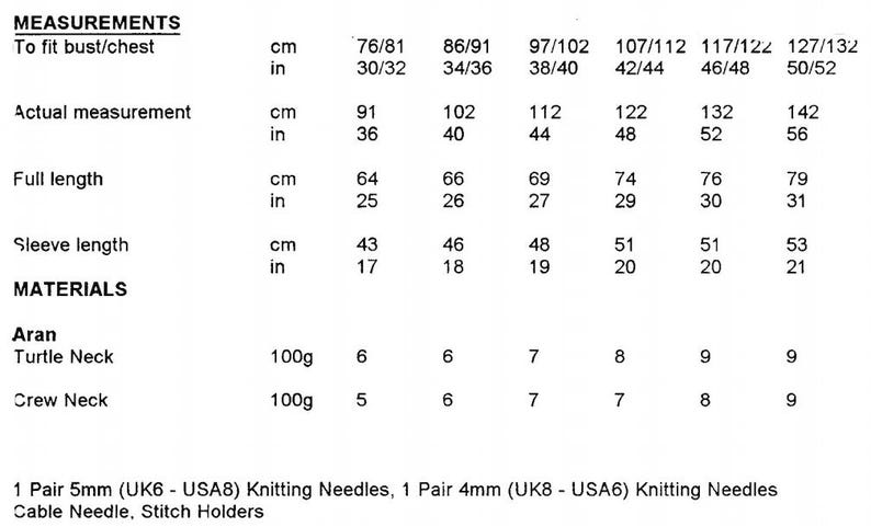 Vintage Aran Knitting Pattern PDF: His & Hers Sweaters (30-52