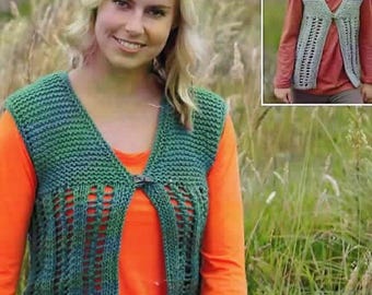 Vintage Chunky Knit Waistcoat Pattern: Mother & Daughter Sizes (PDF Pattern)