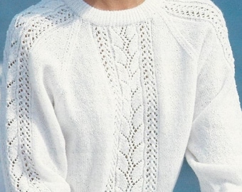 Vintage Woman's 4PLY Sweater Knitting Pattern: 30" - 40" Chest (PDF Download)