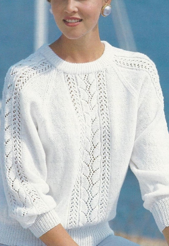 Vintage Woman's 4PLY Sweater Knitting Pattern: 30" - 40" Chest (PDF Download)