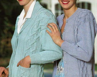 Vintage Woman's Cardigans Knitting Pattern (DK) - 30-42" Chest (PDF Download)