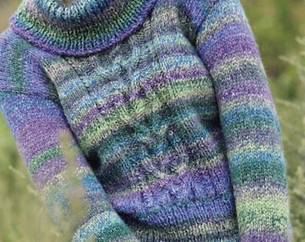 Vintage Ladies Sweater Knitting Pattern: Chunky Yarn, 28-50" Chest (PDF Download)