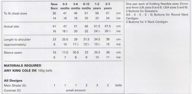 Vintage DK Knitting Pattern PDF: Premature/baby Cardigans & Sweaters ...