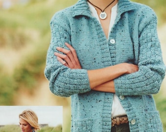 Vintage Women's Cardigans Knitting Pattern: DK Yarn, 32" - 42" Chest (PDF Download)