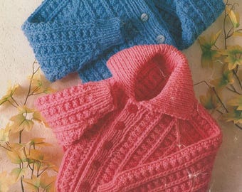 Child's Jackets Knitting Pattern, Chunky Yarn, 22" - 28" Chest (PDF Download)