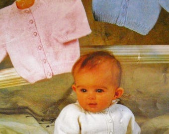 Vintage Baby Cardigan Knitting Pattern: 3PLY, 4PLY, DK (PDF Download)