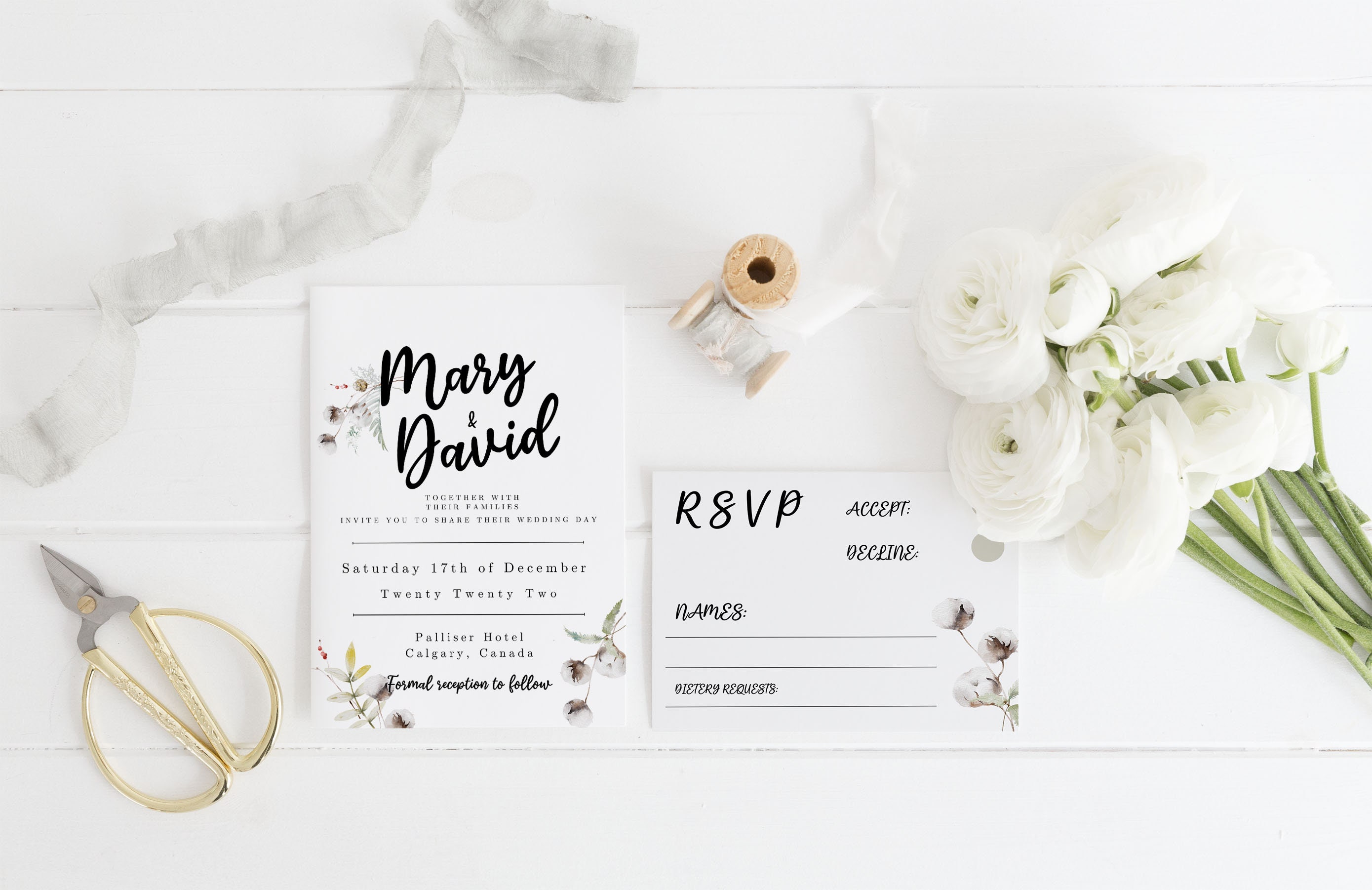 Wedding Invitation RSVP Template Bundle INSTANT Download - Etsy