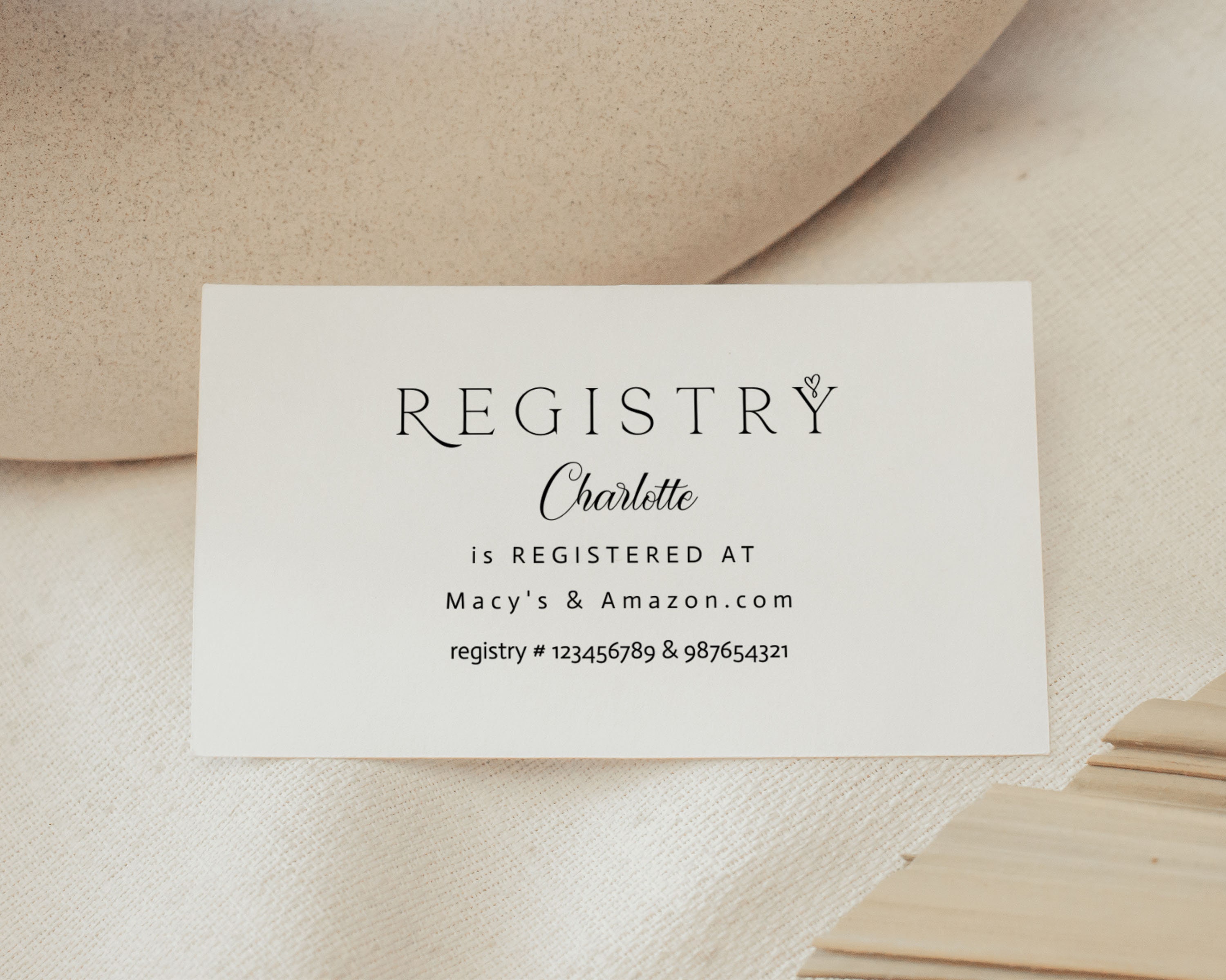 Registry Card Template Bridal Shower Registry Insert Wedding - Etsy