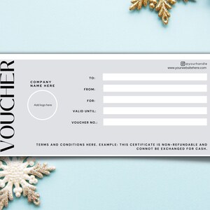 Instant Download Minimalist, DIY Gift Certificate Voucher template card, Editable Gift Voucher, Printable Gift Card
