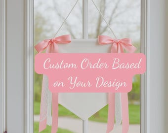 Custom Baby Banner on Your Design, Bows Baby Banner, Hospital Door Sign, Baby Shower Gifts, Newborn Gifts, Baby Girl, Baby Boy