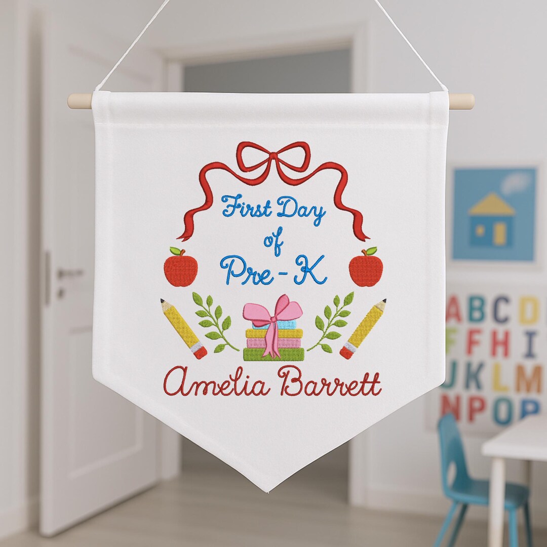 Personalized Back to School Banner, First Day of School Pennant ...