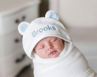 Toalla de bebé personalizada con nombre, toalla con capucha para bebé, regalo para recién nacido, recuerdo personalizado, regalo para baby shower, toalla para niños con nombre