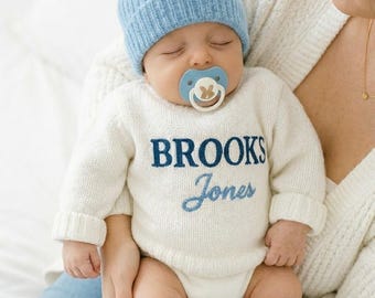 Personalized Embroidered Baby Name Sweater, Birth Announcement,Toddler Sweatshirt,Custom Kid Sweatshirt,Baby Keepsake,Baby Shower Gift