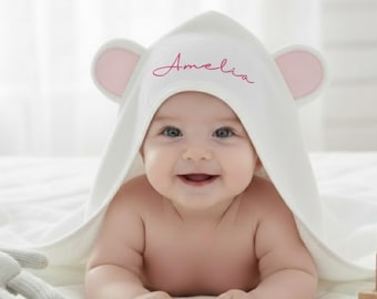 Custom Hooded Baby Towel with Name, Hooded Towel for Baby, Newborn Gift, Personalized Keepsake, Baby Shower Gift, Kids Towel with Name