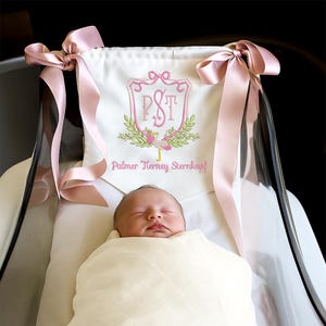 Custom Baby Banner with Stock Crest, Bows Baby Banner, Hospital Door Sign, Baby Shower Gifts, Newborn Gifts,  Baby Girl or Boy Gift
