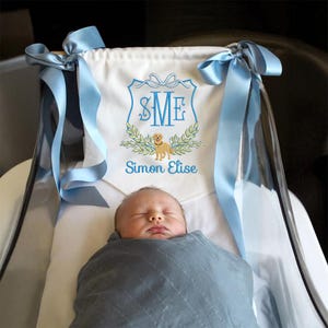 Custom Baby Banner with Dog, Welcome Baby Banner, Safe for Baby, Birth Announcement, Hospital Door Sign, Baby Shower Gifts, Newborn Gifts
