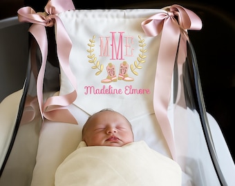Personalized Baby Banner  With Bows and Cowboy Boots, Baby Banner, Welcome Banner with bows, Hospital Door Sign, Baby Shower Gifts