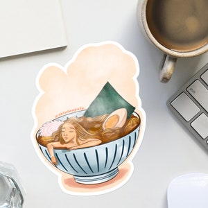 Ramen girl #2 Sticker - Japanese food sticker, Japanese Girl sticker , Girl sticker, Anime girl, Fashion Girl, Scrapbook sticker, Onsen