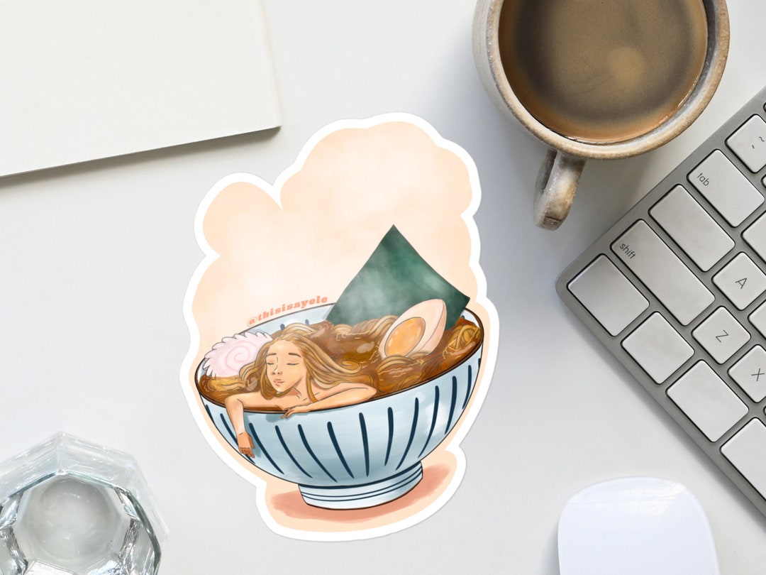 Ramen Girl 2 Sticker Japanese Food Sticker, Japanese Girl Sticker