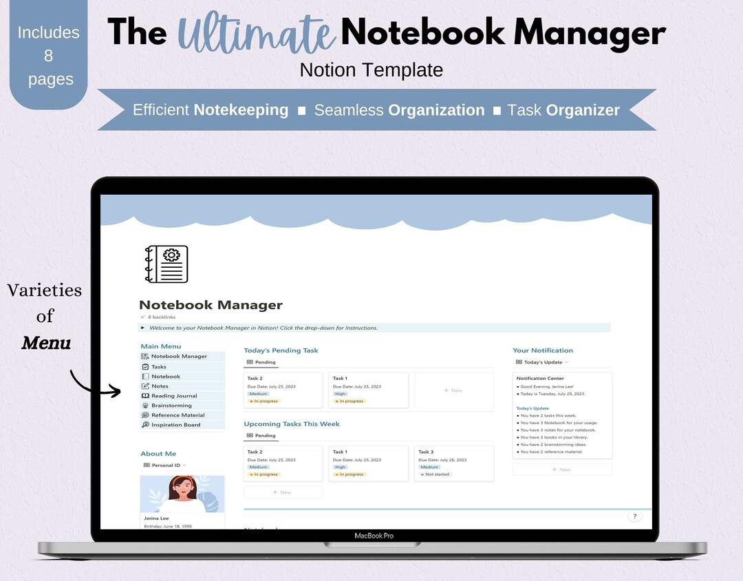 Buy Digital Notebook Notion Template Goodnotes Notebook Online in India Etsy