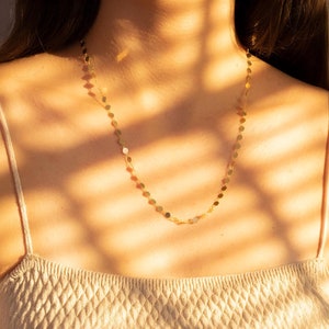 14k Solid Gold Mirror Chain