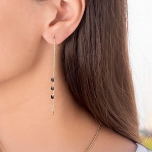 14k Solid Gold Threader Earrings