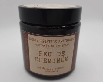 Bougie végétale artisanale "Feu de cheminée"