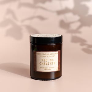 Bougie végétale artisanale &quot;Feu de cheminée&quot; - grand format