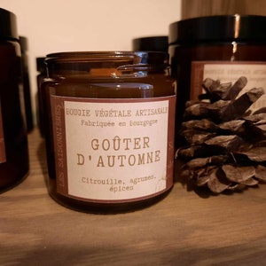 Bougie végétale artisanale "Goûter d'Automne"