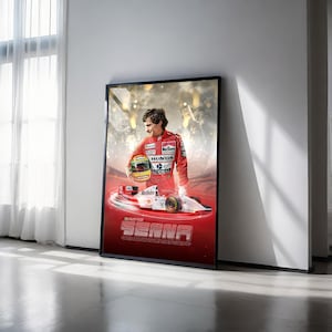 Ayrton Senna Poster (DIGITAL DOWNLOAD), Retro F1 Print, McLaren, Racing Wall Art, Formula 1 Gift, Motorsport Decor, F1 Fan Art,Mclaren MP4/8