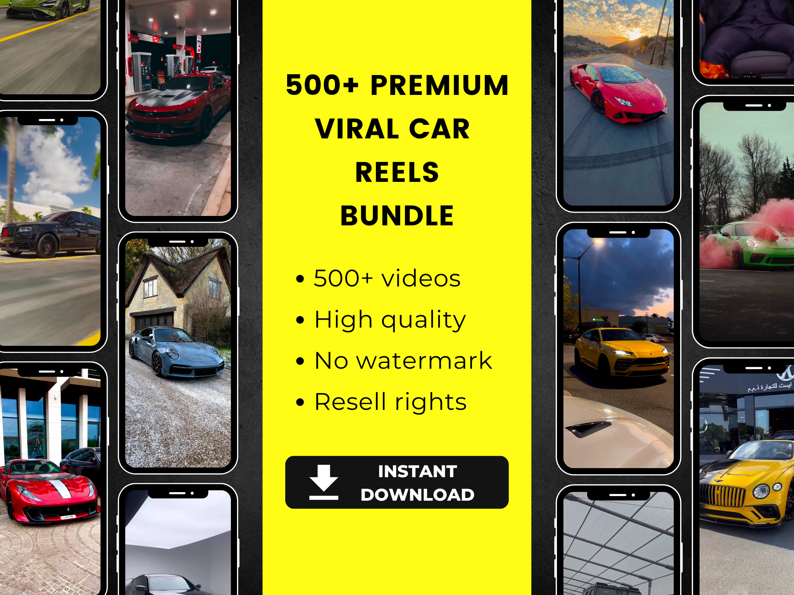 500+ Premium Car Reels Bundle | Youtube Shorts, Instagram Reels, Tiktok ...