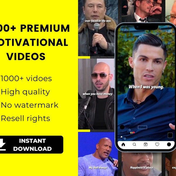 Más de 1000 paquetes premium motivacionales de Instagram / cortos de YouTube, carretes de Instagram, videos de Tiktok / contenido de video viral