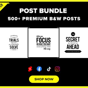 500+ Premium Black & White Posts | YouTube, Instagram, Pinterest, Facebook | Social Media Posts