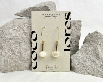 The PEARL Hoops | Elegant Freshwater Pearls on 20mm Gold Coloured Stainless Steel Hoops