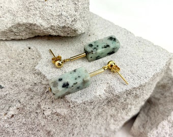 The GEMSTONE Collection | Gemstone Drop Earrings | Sesame Jasper | Handmade Bead Earrings