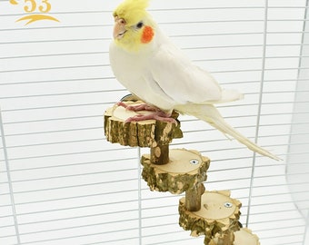 Parrot ladder/bird cage accessories/natural pepper wood parrot ladder/budgie educational toys/pet bird toys