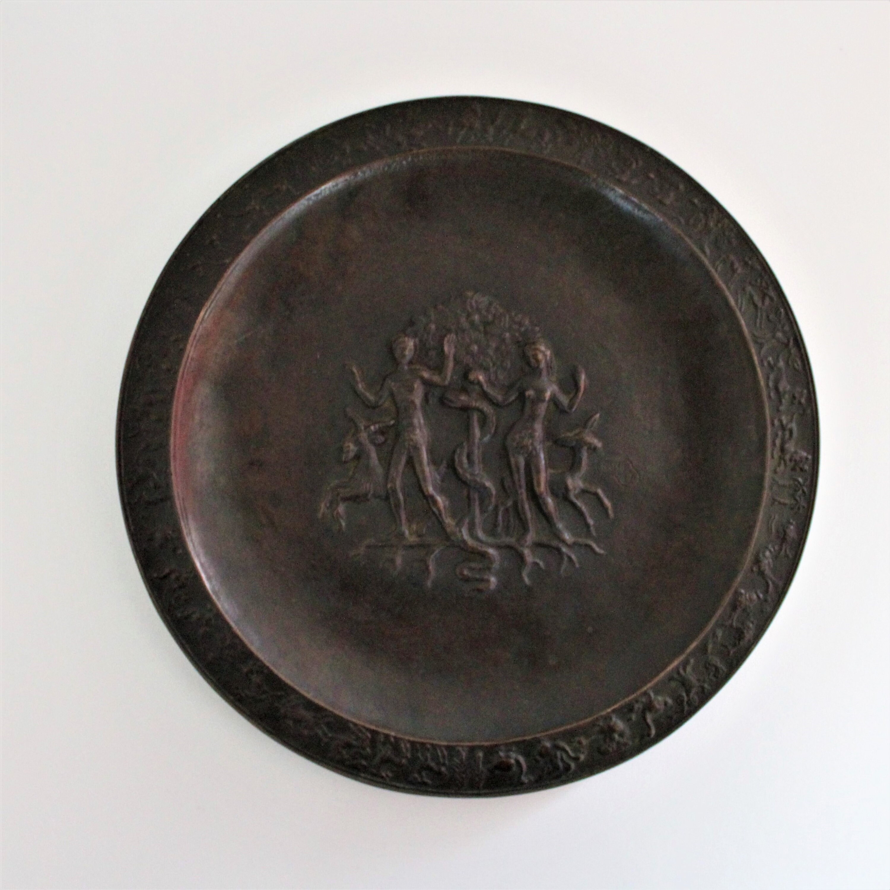 Vintage Bronze Wall Plate of Adam and Eve fritz Nuss Etsy