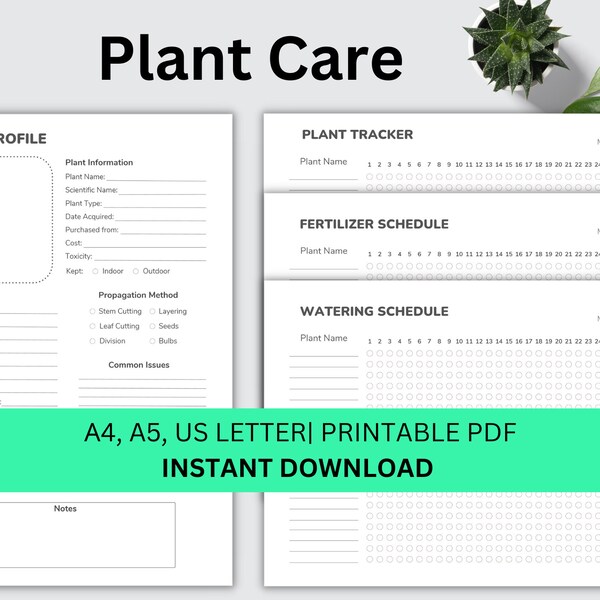 Plant Care Tracker Printable House Plant Journal Indoor Plants Garden Planner Houseplant Planner Watering Fertilizer Schedule Goodnotes