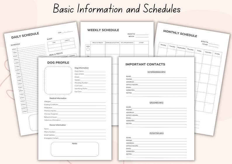 Ultimate Dog Planner Printable Dog Care Pet Planner Pet Care - Etsy