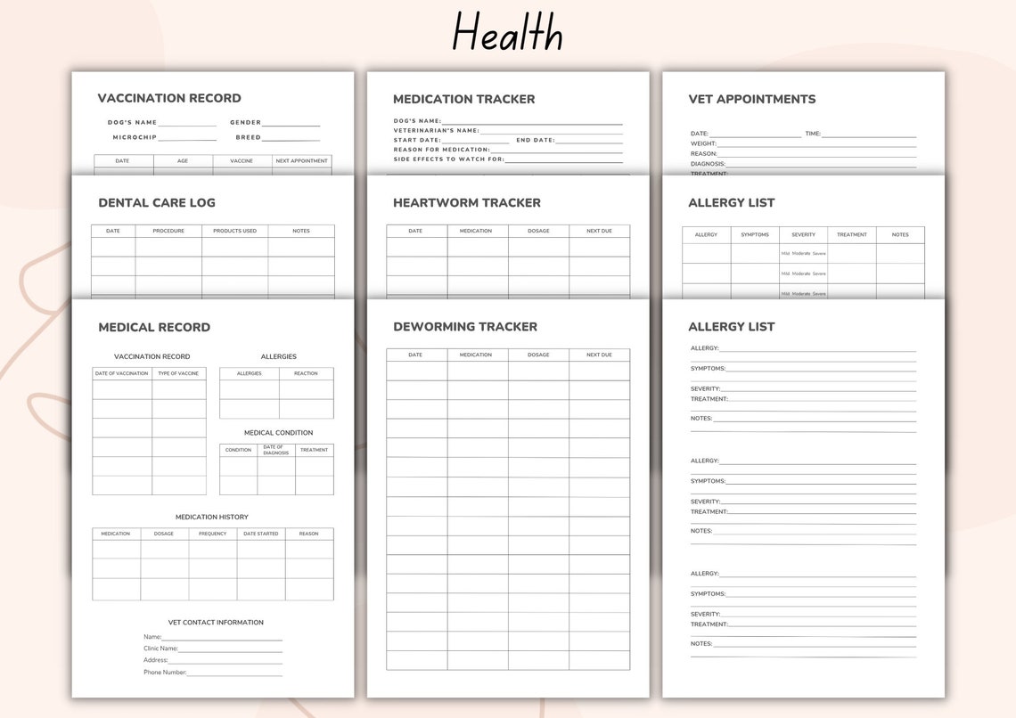 Ultimate Dog Planner Printable Dog Care Pet Planner Pet Care - Etsy