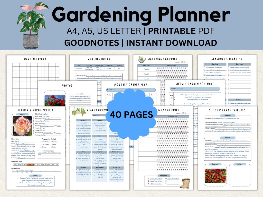 Gardening Planner Printable Ultimate Garden Planner Gardening Log Plant ...
