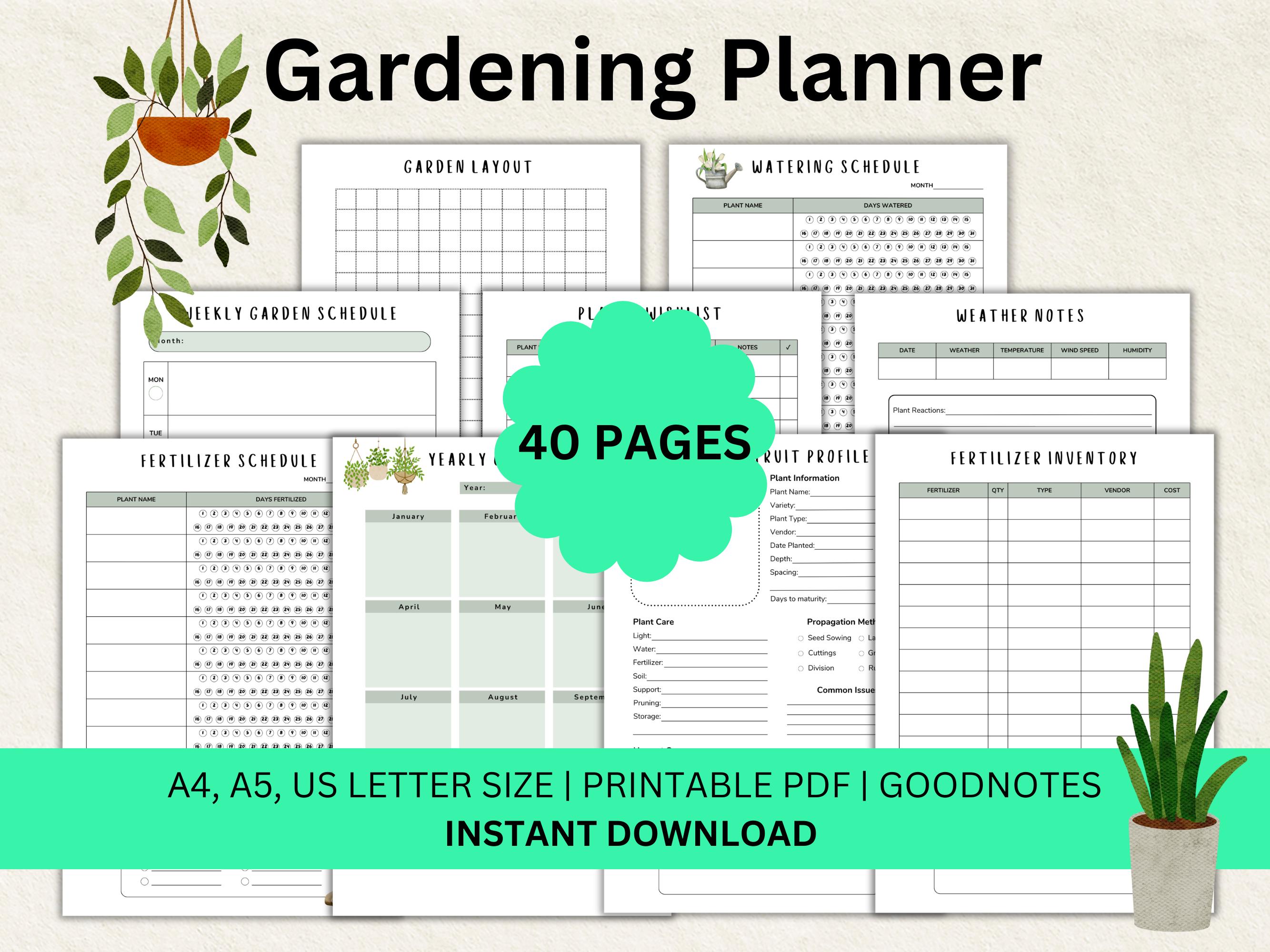 Gardening Planner Printable Ultimate Garden Planner Gardening Log Plant ...