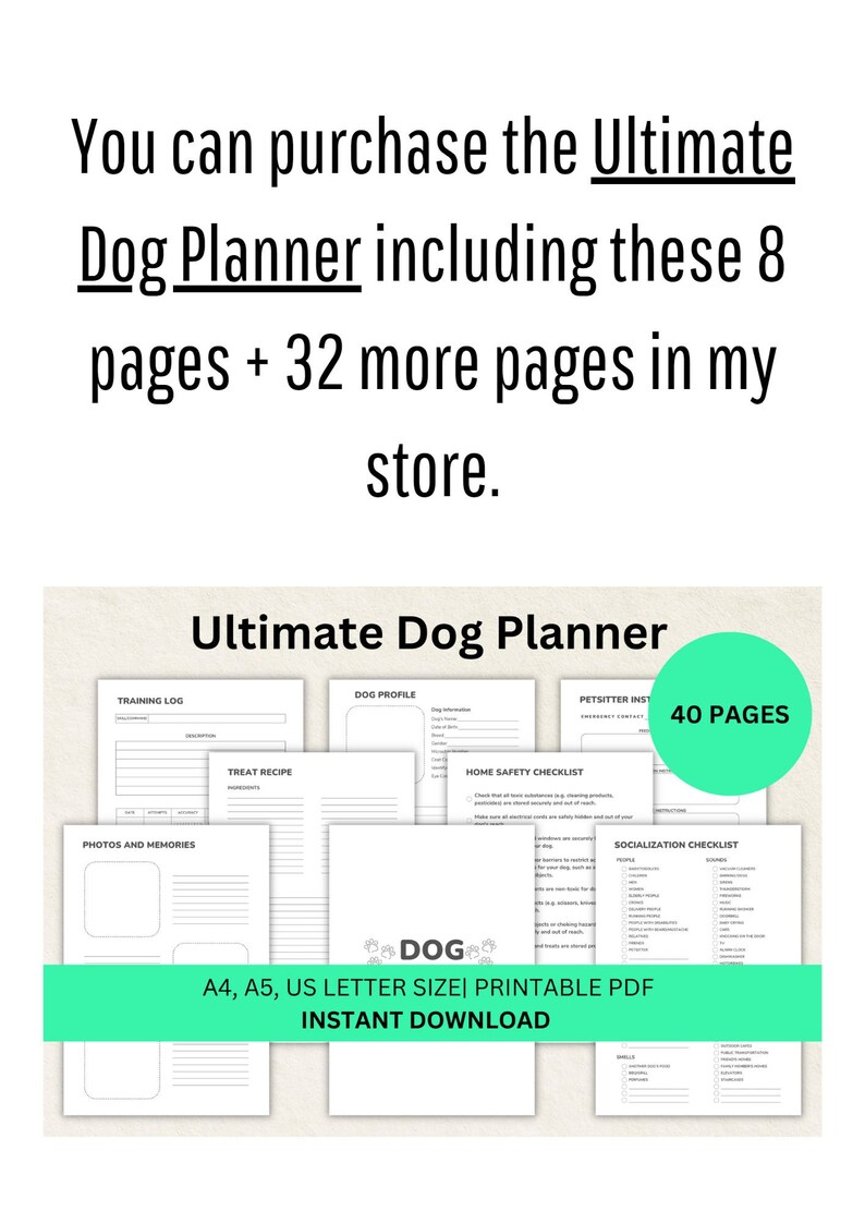 Dog Health Record Printable Dog Vaccination Record Vet - Etsy