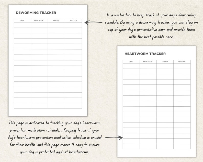 Dog Health Record Printable Dog Vaccination Record Vet - Etsy