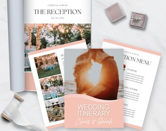 Minimalistische Vorlage für den Hochzeitsplan | Bearbeitbarer Canva Guide (Digitaler Download)