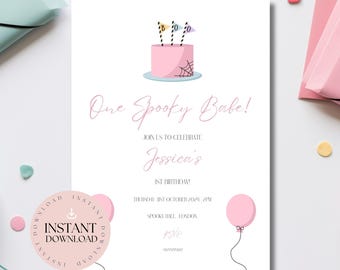 One Spooky Babe Einladung | Halloween 1. Geburtstag (Digitaler Download)