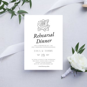Customizable Rehearsal Dinner Invitations | Digital Rehearsal Dinner Invitation |  Minimalist Rehearsal Dinner Invitation Template