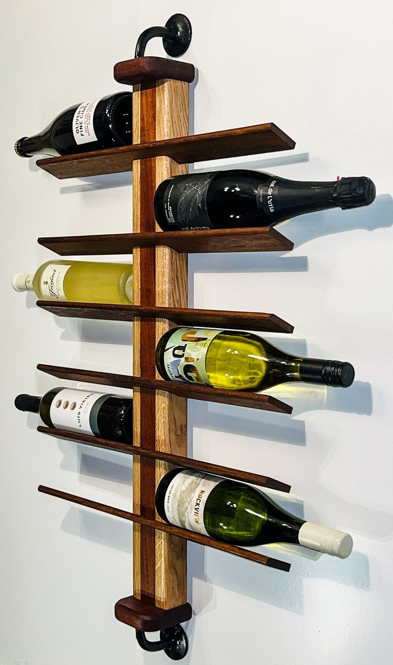 Wall Mounted Oak Wine Rack Etsy